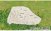 Shaded Relief 3D Map of Shuangyashan Shi, satellite outside