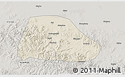 Shaded Relief 3D Map of Shuangyashan Shi, semi-desaturated