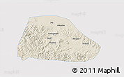 Shaded Relief 3D Map of Shuangyashan Shi, single color outside