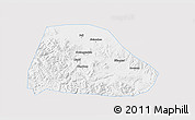 Silver Style 3D Map of Shuangyashan Shi, single color outside