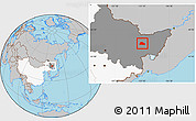 Gray Location Map of Shuangyashan Shi, highlighted country, highlighted parent region