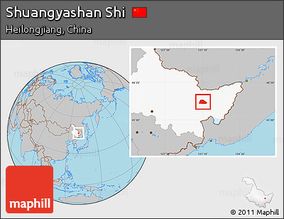 Gray Location Map of Shuangyashan Shi, highlighted parent region
