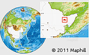 Physical Location Map of Shuangyashan Shi, highlighted country