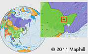 Political Location Map of Shuangyashan Shi