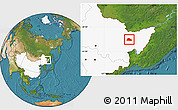Satellite Location Map of Shuangyashan Shi, highlighted country