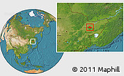 Satellite Location Map of Shuangyashan Shi