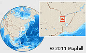 Shaded Relief Location Map of Shuangyashan Shi