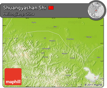 Physical Map of Shuangyashan Shi