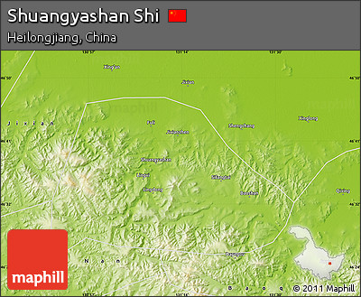 Physical Map of Shuangyashan Shi