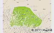 Physical Map of Shuangyashan Shi, shaded relief outside