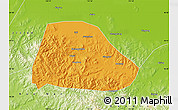 Political Map of Shuangyashan Shi, physical outside