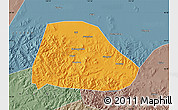 Political Map of Shuangyashan Shi, semi-desaturated
