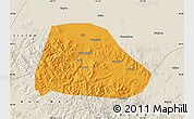 Political Map of Shuangyashan Shi, shaded relief outside