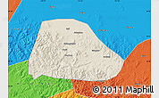 Shaded Relief Map of Shuangyashan Shi, political outside