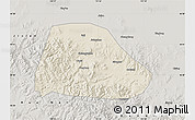 Shaded Relief Map of Shuangyashan Shi, semi-desaturated