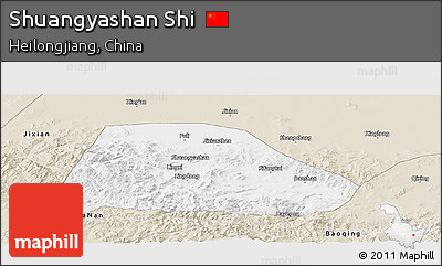 Classic Style Panoramic Map of Shuangyashan Shi