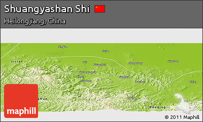 Physical Panoramic Map of Shuangyashan Shi