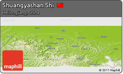 Physical Panoramic Map of Shuangyashan Shi