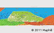 Physical Panoramic Map of Shuangyashan Shi, political outside