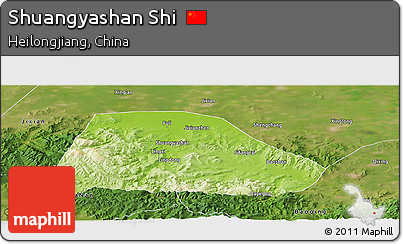 Physical Panoramic Map of Shuangyashan Shi, satellite outside