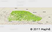 Physical Panoramic Map of Shuangyashan Shi, shaded relief outside