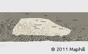 Shaded Relief Panoramic Map of Shuangyashan Shi, darken