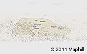Shaded Relief Panoramic Map of Shuangyashan Shi, lighten