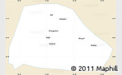 Classic Style Simple Map of Shuangyashan Shi, single color outside