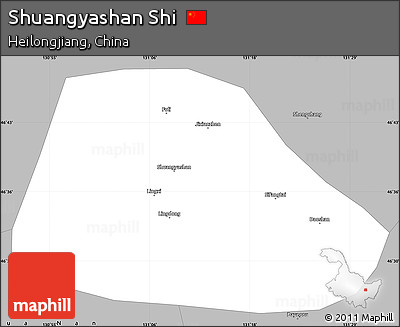 Gray Simple Map of Shuangyashan Shi