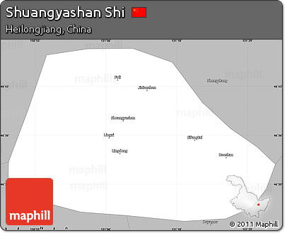 Gray Simple Map of Shuangyashan Shi
