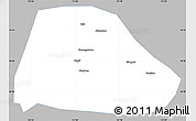 Gray Simple Map of Shuangyashan Shi, single color outside