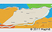 Shaded Relief 3D Map of Suibin, political outside