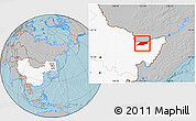 Gray Location Map of Suibin, highlighted country, hill shading