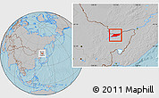 Gray Location Map of Suibin, hill shading