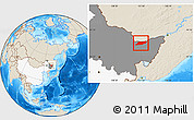 Shaded Relief Location Map of Suibin, highlighted country, highlighted parent region