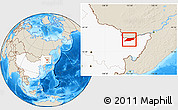 Shaded Relief Location Map of Suibin, highlighted country