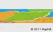 Physical Panoramic Map of Suibin, political outside