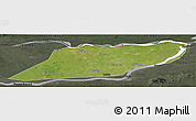 Satellite Panoramic Map of Suibin, darken, semi-desaturated