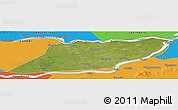 Satellite Panoramic Map of Suibin, political outside