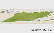 Satellite Panoramic Map of Suibin, shaded relief outside