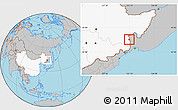 Gray Location Map of Suifenhe Shi, highlighted country
