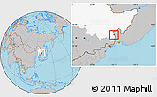 Gray Location Map of Suifenhe Shi, highlighted parent region
