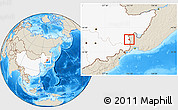 Shaded Relief Location Map of Suifenhe Shi, highlighted country