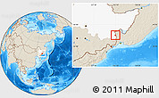 Shaded Relief Location Map of Suifenhe Shi, highlighted parent region