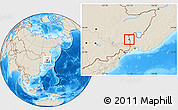 Shaded Relief Location Map of Suifenhe Shi