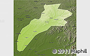 Physical 3D Map of Suileng, darken