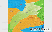 Physical 3D Map of Suileng, political outside