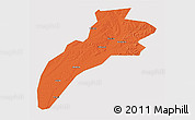 Political 3D Map of Suileng, cropped outside