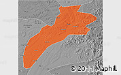 Political 3D Map of Suileng, desaturated