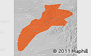 Political 3D Map of Suileng, lighten, desaturated